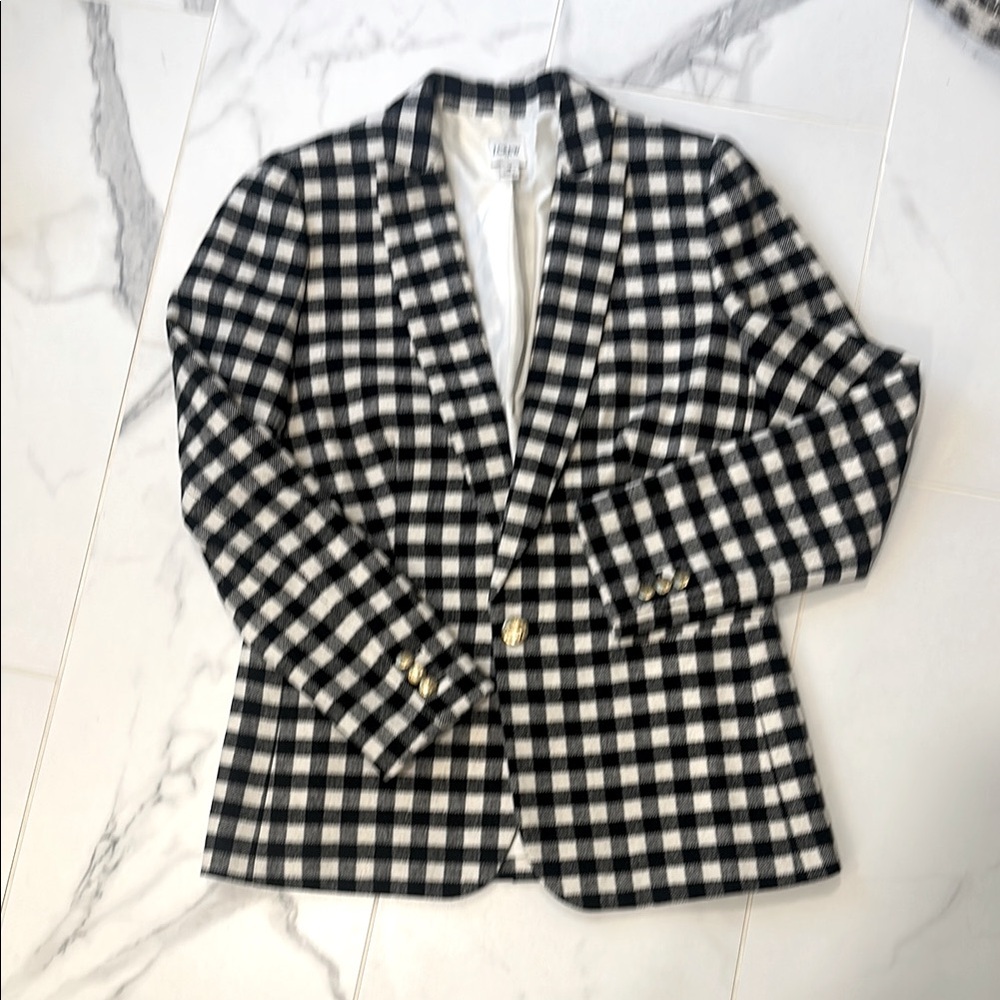 JCrew women’s checkered flannel blazer